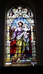 Stained Glass Window of St Joseph and Child