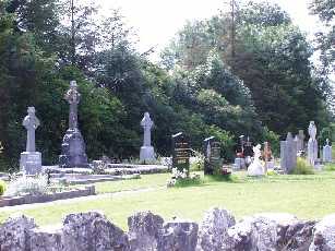 Graveyard in church grounds in Meelick