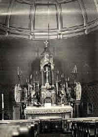 old photograph of St Michael's of the altar prior to restoration 