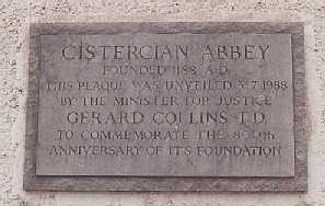 Commerative plaque to the Cistercian Abbey