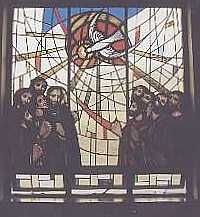 Stained glass window in the side chapel in Abbeyfeale church