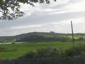 View of Dromore townland, with Dromore castle in the background